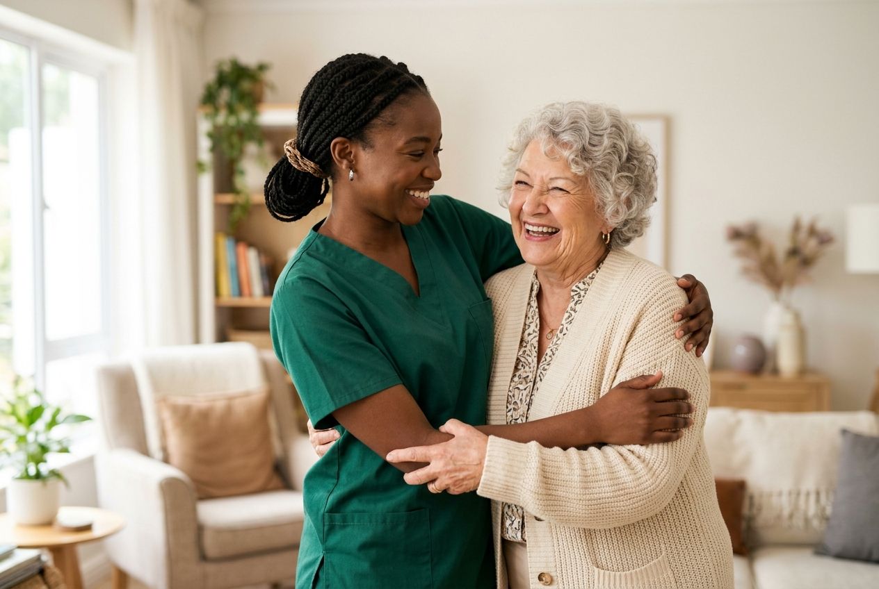 Zunvel caregiver sharing a warm moment with an older woman